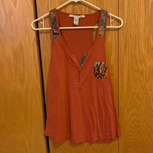 American Rag Cie Red Detail Tank Top